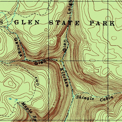 Topographic Map of Ganoga Glen, PA