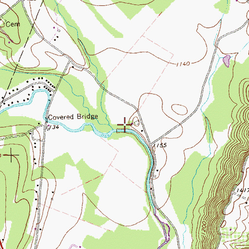 Topographic Map of Georges Creek, PA