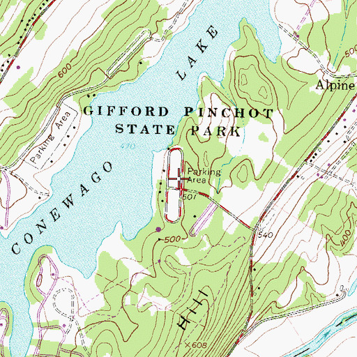 Gifford Pinchot State Park Map Gifford Pinchot State Park, Pa