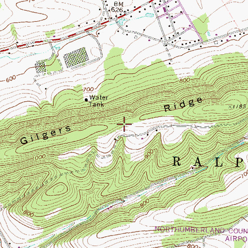 Topographic Map of Gilgers Ridge, PA