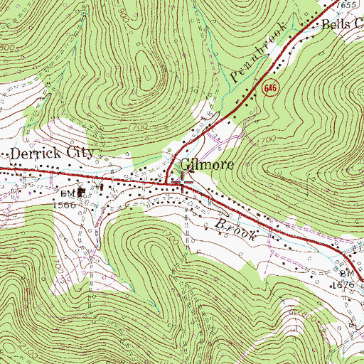 Topographic Map of Gilmore, PA