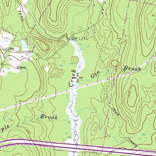 Topographic Map of Gin Brook, PA