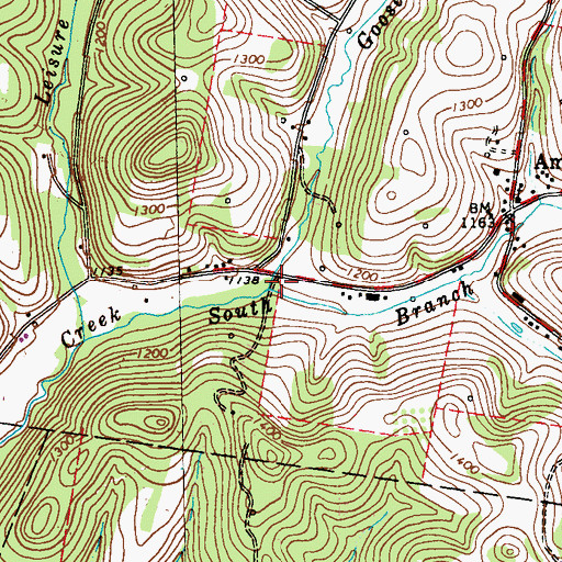 Topographic Map of Goose Run, PA