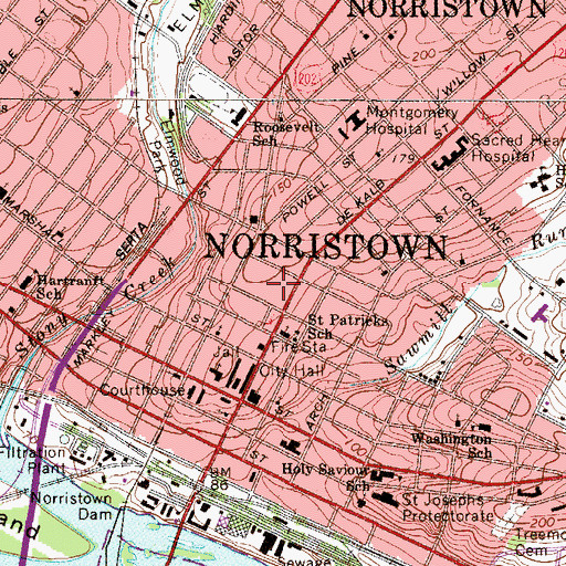Topographic Map of Gotwalls School, PA