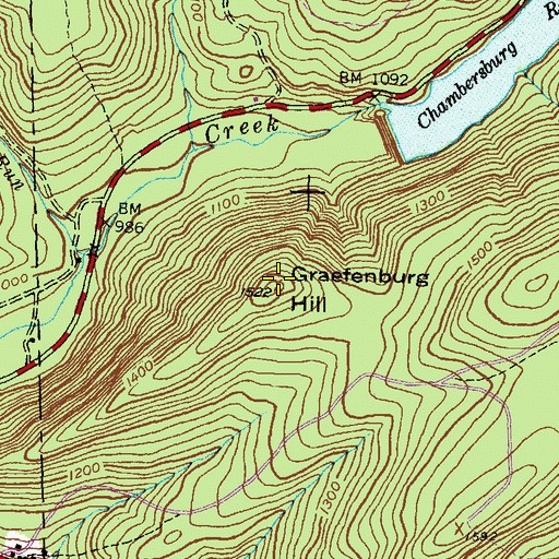 Topographic Map of Graefenburg Hill, PA
