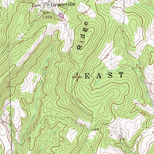 Topographic Map of Grape Ridge, PA