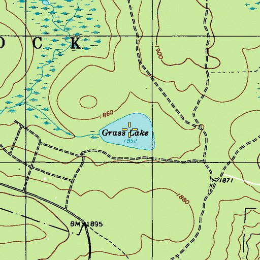 Topographic Map of Grass Lake, PA