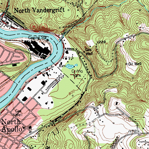 Topographic Map of Griftlo Park (historical), PA