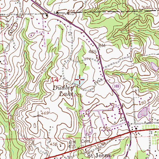 Topographic Map of Dudley Lake, AL