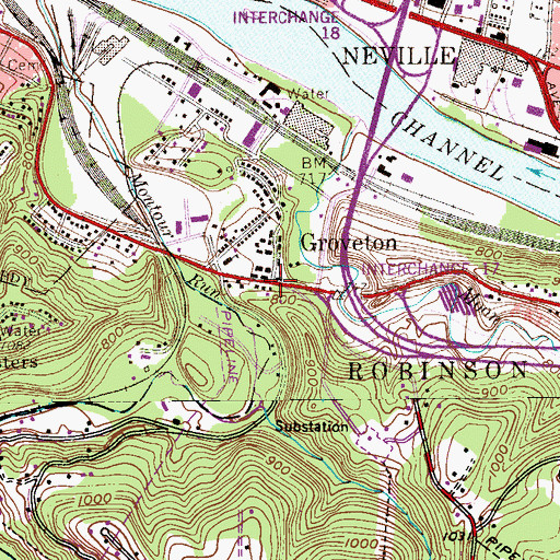 Topographic Map of Groveton, PA
