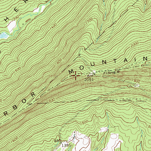 Topographic Map of Harbor Mountain, PA