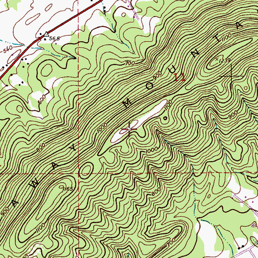 Topographic Map of Dunaway Mountain, AL
