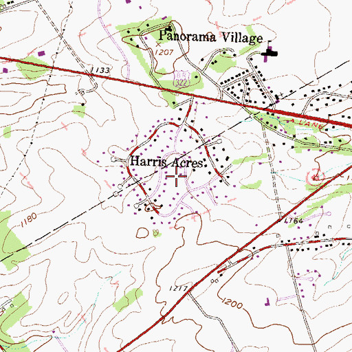 Topographic Map of Harris Acres, PA