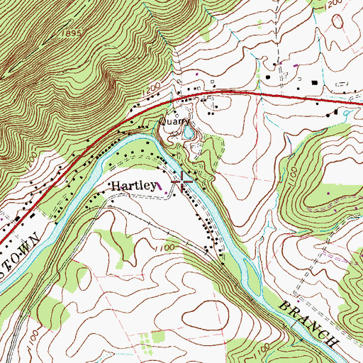 Topographic Map of Hartley, PA