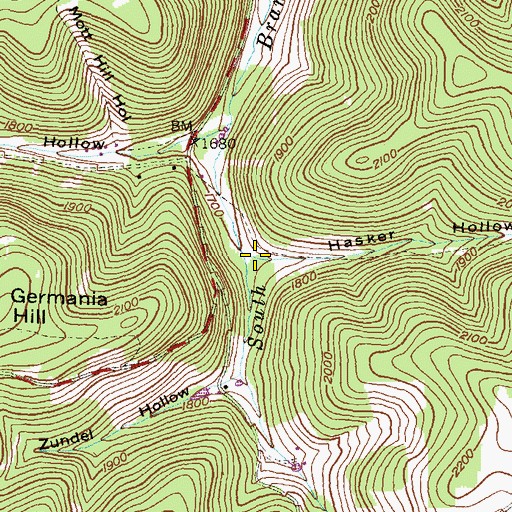 Topographic Map of Hasker Hollow, PA