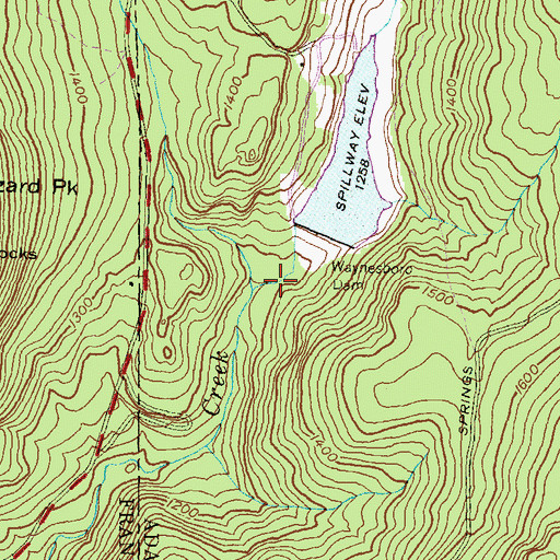 Topographic Map of Hayes Run, PA
