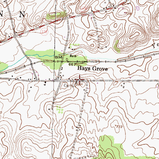 Topographic Map of Hays Grove, PA