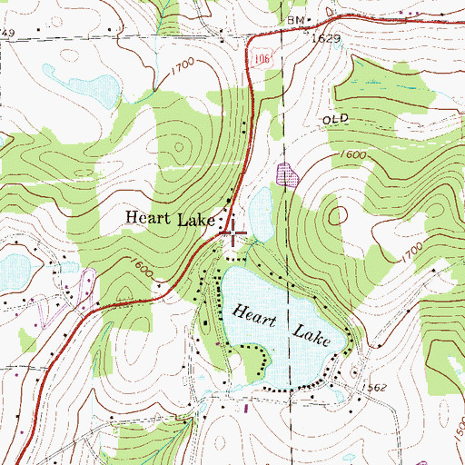 Topographic Map of Heart Lake, PA