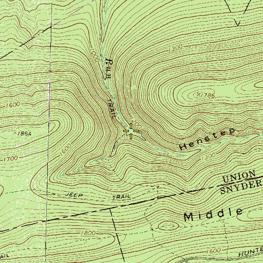 Topographic Map of Henstep Valley, PA