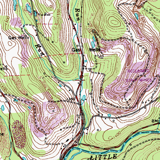Topographic Map of Hess Run, PA