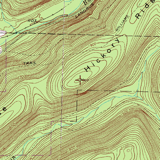 Topographic Map of Hickory Ridge, PA