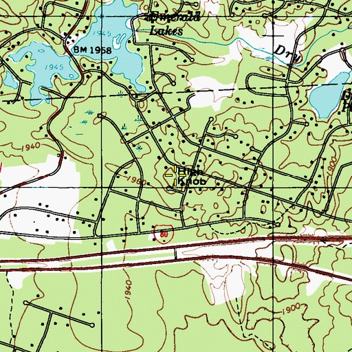 Topographic Map of High Knob, PA