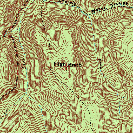 Topographic Map of High Knob, PA