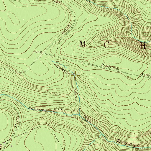 Topographic Map of Hogback Trail, PA