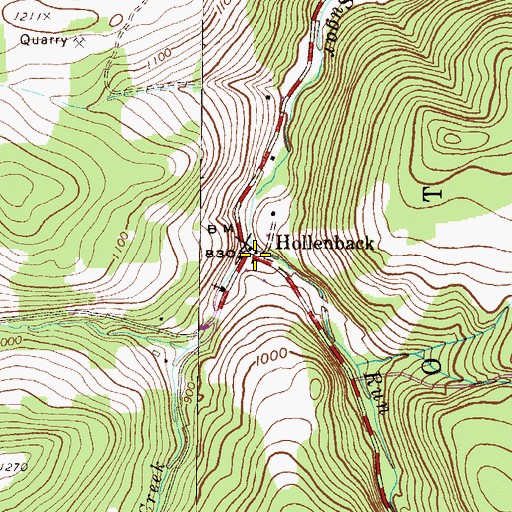 Topographic Map of Hollenback, PA