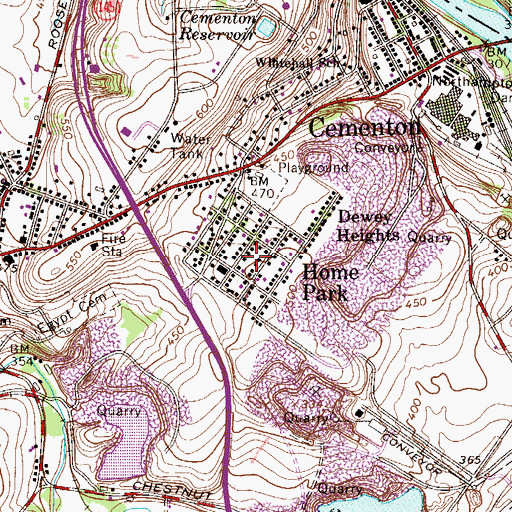 Topographic Map of Home Park, PA