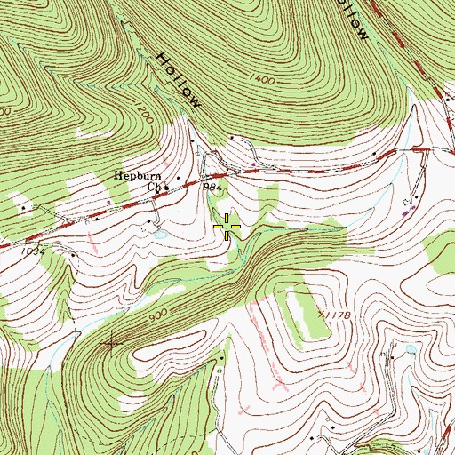 Topographic Map of Homer Hollow, PA