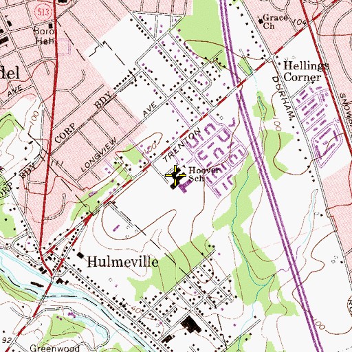 Topographic Map of Hoover School, PA