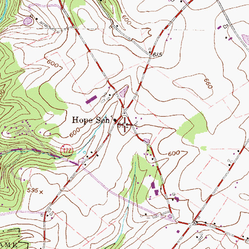 Topographic Map of Hope School, PA