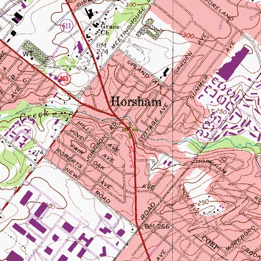 Topographic Map of Horsham, PA