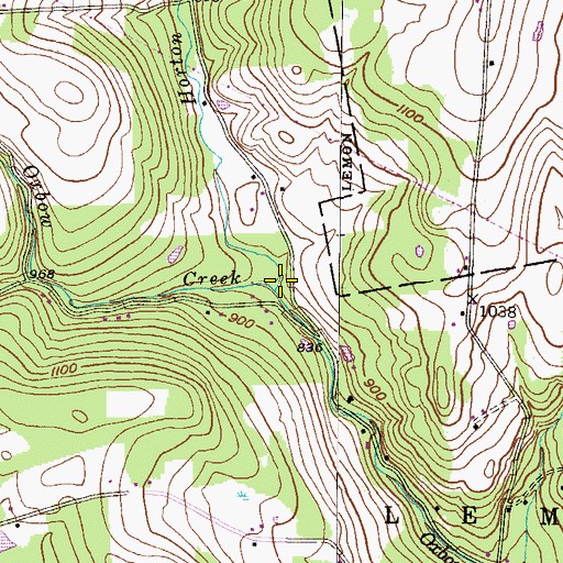 Topographic Map of Horton Creek, PA