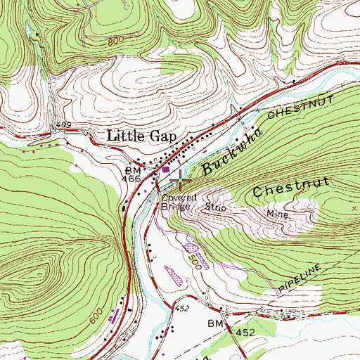 Topographic Map of Hunter Creek, PA