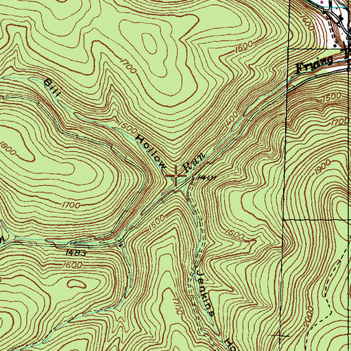 Topographic Map of Indian Bill Hollow, PA
