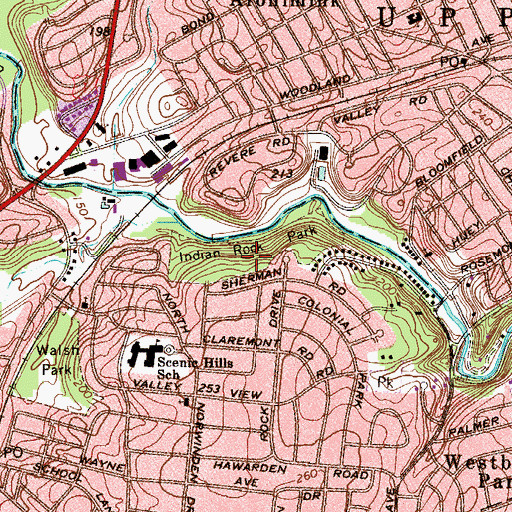 Topographic Map of Indian Rock Park, PA