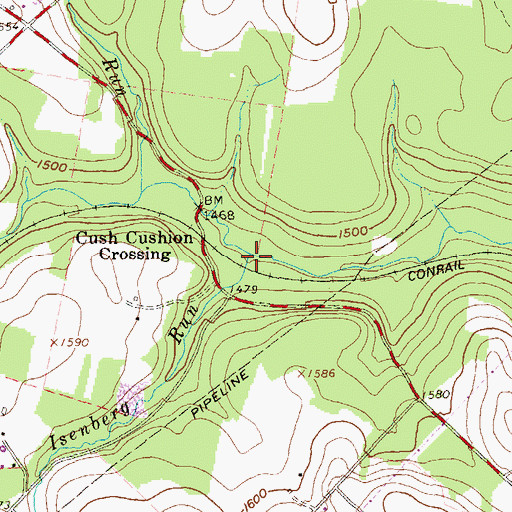 Topographic Map of Isenberg Run, PA