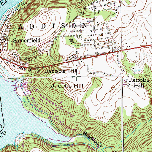 Topographic Map of Jacobs Hill, PA