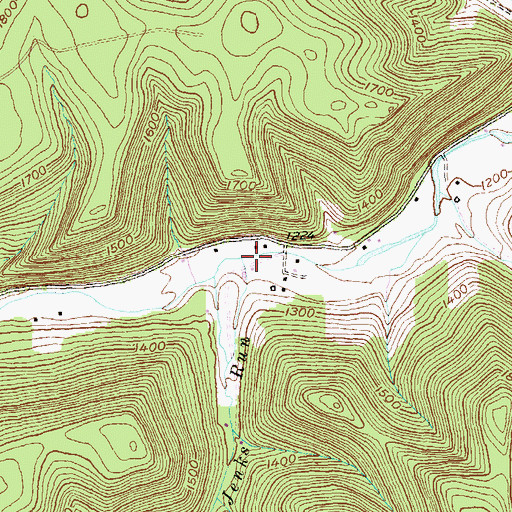 Topographic Map of Jenks Run, PA