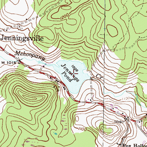 Topographic Map of Jennings Pond, PA