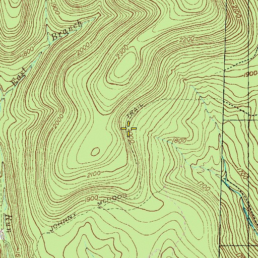 Topographic Map of Johnny McHood Trail, PA
