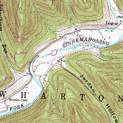 Topographic Map of Jordan Hollow, PA