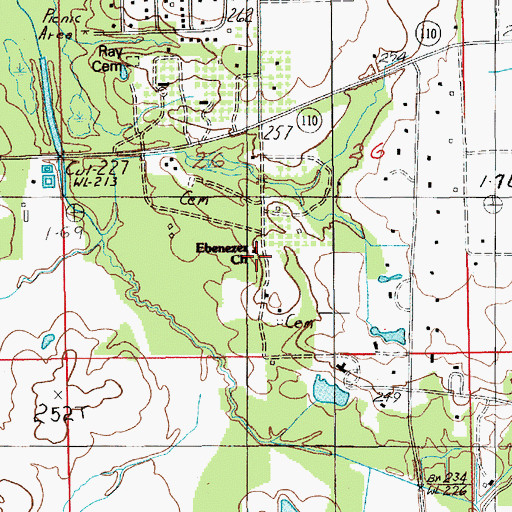 Topographic Map of Ebenezer Church, AL