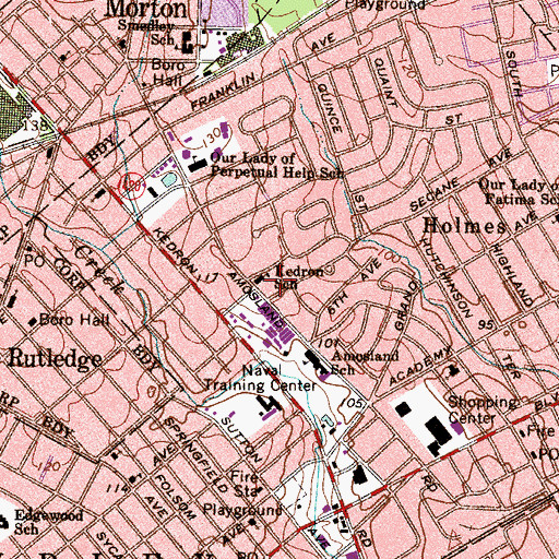 Topographic Map of Kedron School, PA