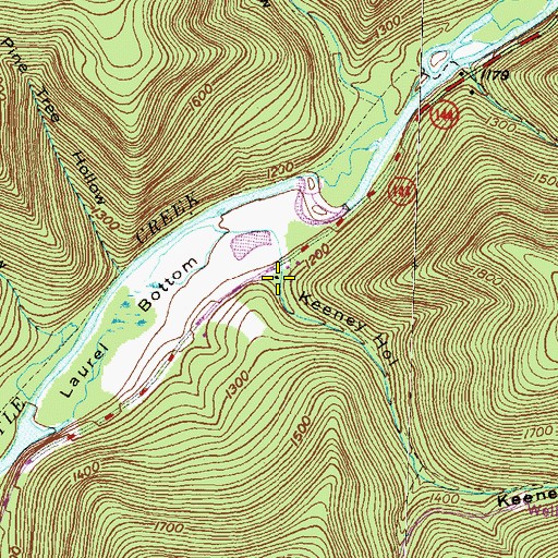 Topographic Map of Keeney Hollow, PA
