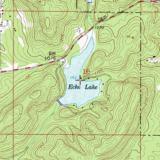 Topographic Map of Echo Lake, AL