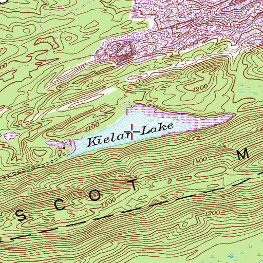 Topographic Map of Kielar Lake, PA