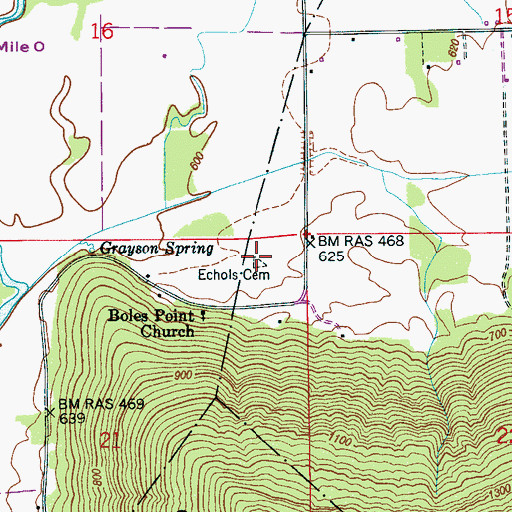 Topographic Map of Echols Cemetery, AL